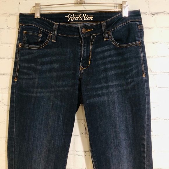 Old Navy Rockstar Jeans Skinny Blue Dark Wash Denim Stretchy Size 10R - Picture 2 of 6